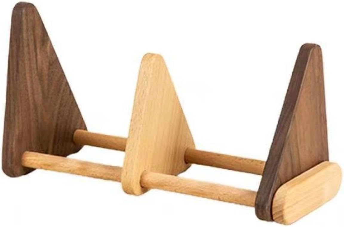 BLIUDAUNE Triangle Book Holder, Movable Bookshelf, Wooden