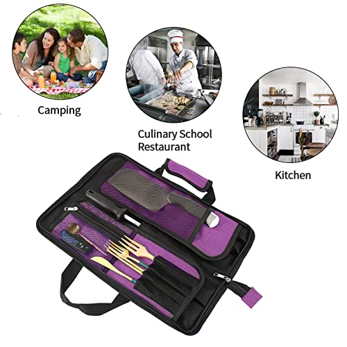 Chef’s Knife Roll Bag, Heavy Duty Oxford Chef Knife Bag, Portable 13 Slots Chef Knife Case , Multi-Function Cutlery Knives Pouch Holder Knife Wrap Wallet Tool Roll For Home Kitchen Traveling Camping #TOP5