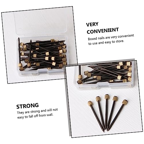Image of DOITOOL 1Set Boxed Nails for Picture Frames Heavy Duty Photo Frame Fixing Nails Durable Black Frame Hanging Hardware for Wall Mounting and Displaying Photos