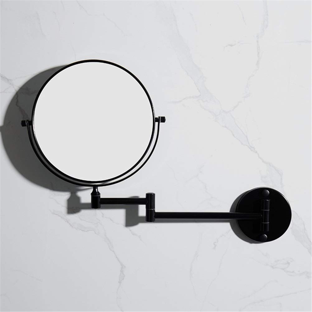 Miroir noir de salle de bains avec loupe pliante murale