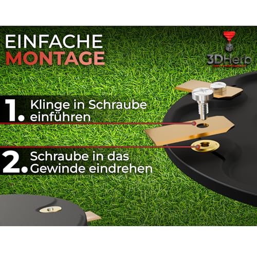 30 x Klingen Ersatzmesser + Schrauben, Ersatzklingen kompatibel mit Segway Navimow Mähroboter für langen, scharfen Schnitt (30er Set Klingen) - titancarbit beschichtet