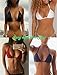 COLO Women Triangle Bikini Top Push up Padded V-Neck Lace-up Basic Swimsuit Top Black White Red