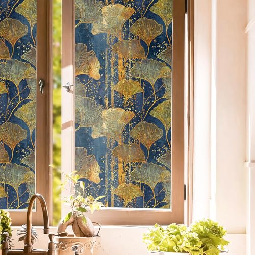Vinilo decorativo azul oro 40x300 cm forma abanico miniatura 1