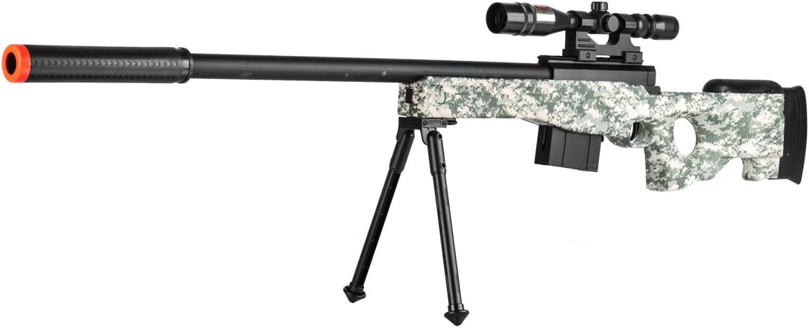 300 FPS - L96 Airsoft Gun Sniper Spring Powered Rifle Gun with Scope (Digital