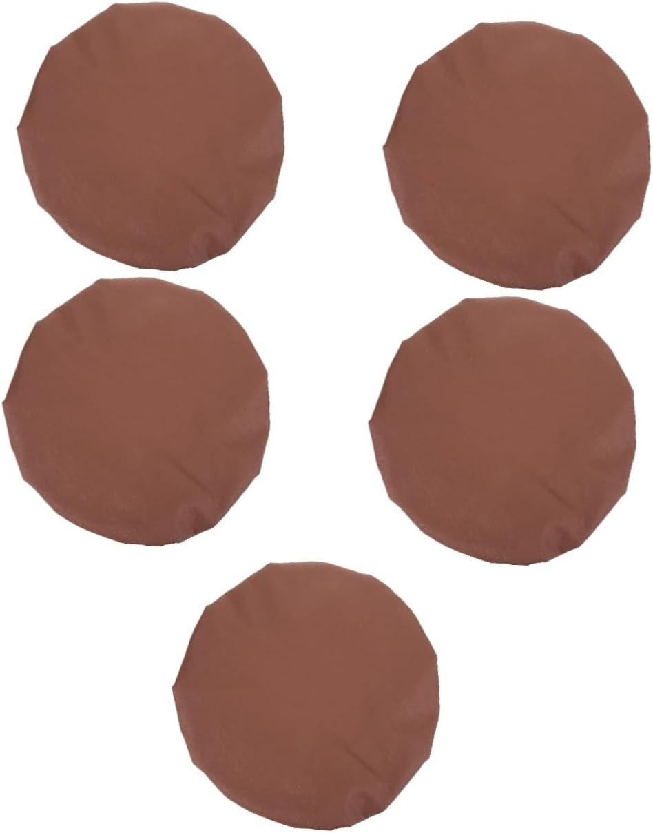 5pcs Round Elastic Leather Stool Cover for Bar Stools Replacement Seat Cover for Dining Rooms Restaurants Clubs Easy to Clean