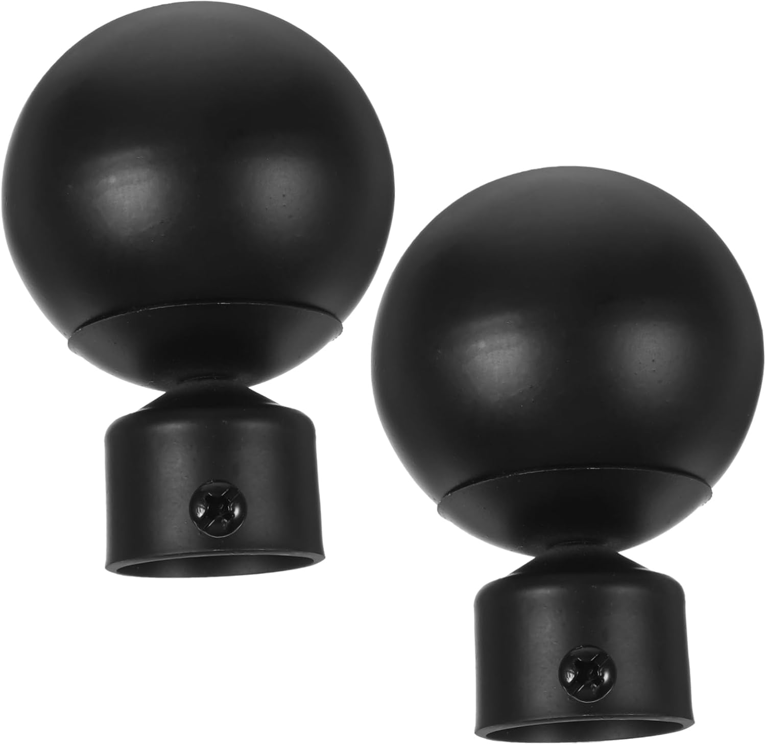 BESTYASH 2 Pcs 28mm Black Aluminum Curtain Rod Finials Decorative Drape Rod Caps for Home and Office Unique Design Easy Installation for Window Treatments