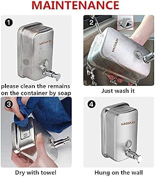Stainless Steel soap Dispenser Wall Mounted, Wall Mount Soap Dispenser for Bathroom and Kitchen, Marketplace,Hotel (800ml)