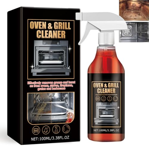 Oven Cleaner Grill & Barbecue Cleaner Oven and Grill Cleaning Spray Kitchen Multi-Purpose Grease Cleaner for Baked-On Food Burnt Grease Fast-Acting Cleaning Spray for Ovens Grills Racks and Trays