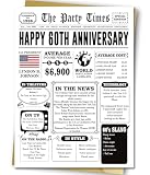 Missonemi Jumbo 60th Anniversary Card for Women Men, Retro 60th Wedding Anniversary Cards Gift for Husband Wife, Great 60 Year Old Anniversary Decoration for Couple