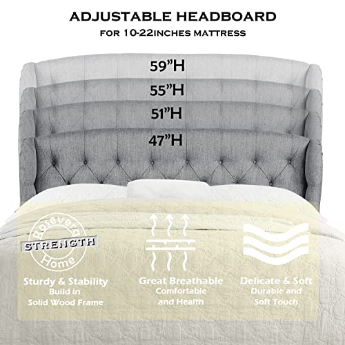 Rosevera Clancy Adjustable Heigh Headboard Upholstery