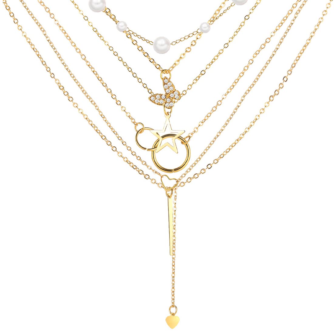 Jewels Galaxy Jewellery For Women Contemporary Butterfly-Twin Hearts-Star Necklace Set of 5 (JG-PC-NCK-22193) (B0BF5NLJC1) Amazon Price History, Amazon Price Tracker