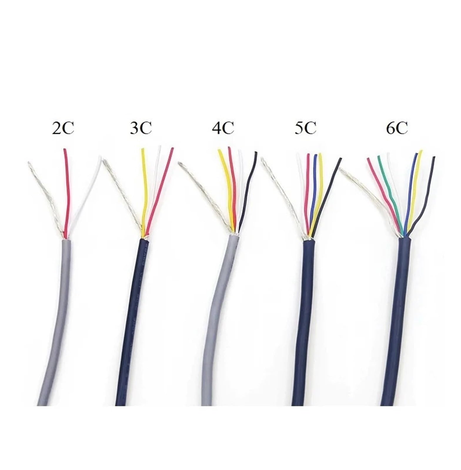 1 Stück UL2547 geschirmtes Steuerkabel 22AWG – 2–6-adriges PVC-Kupfer for Audio, 5–50 m Länge(Black,30M-22AWG (5CORES))