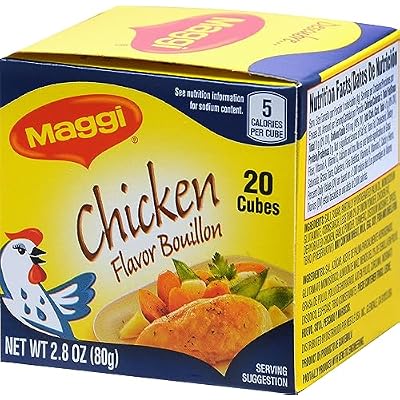 Maggi Chicken Flavor Bouillon 20 Cubes, 2.80 Ounce (Pack of 24)
