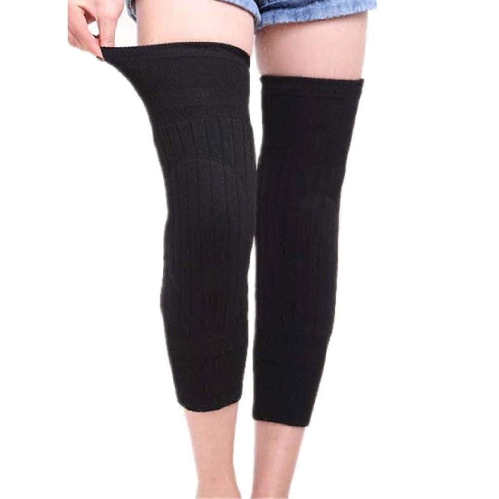 Warm Knee Pads - Men Women Thicken Long Stretchy Sleeve Leg Warmers Winter Breathable Thermal Brace Support Protector(Gray)