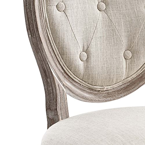 Modway Arise French Vintage Tufted Upholstered Fabric Dining Side Chair In Beige #TOP5