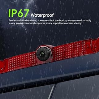 Back Up Rear View Camera for Chevrolet Chevy Express Van/GMC Savana Van 2003-2017 Parking Assist Reverse Camera AHD/CVBS Night Vision Wide Angle Waterproof Brake Light Roof Mount Cam