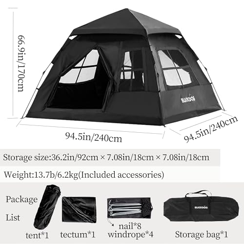 Carpa portátil windhike Blackdog para 2-4 personas negra miniatura 2