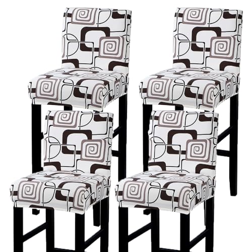 Housses de tabouret de bar extensible pour chaises hautes de cuisine, lot de 4 - 2