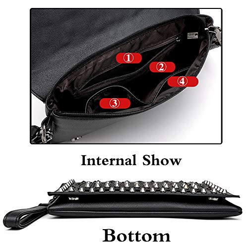 Bolso pequeño punk con remaches para mujer miniatura 4