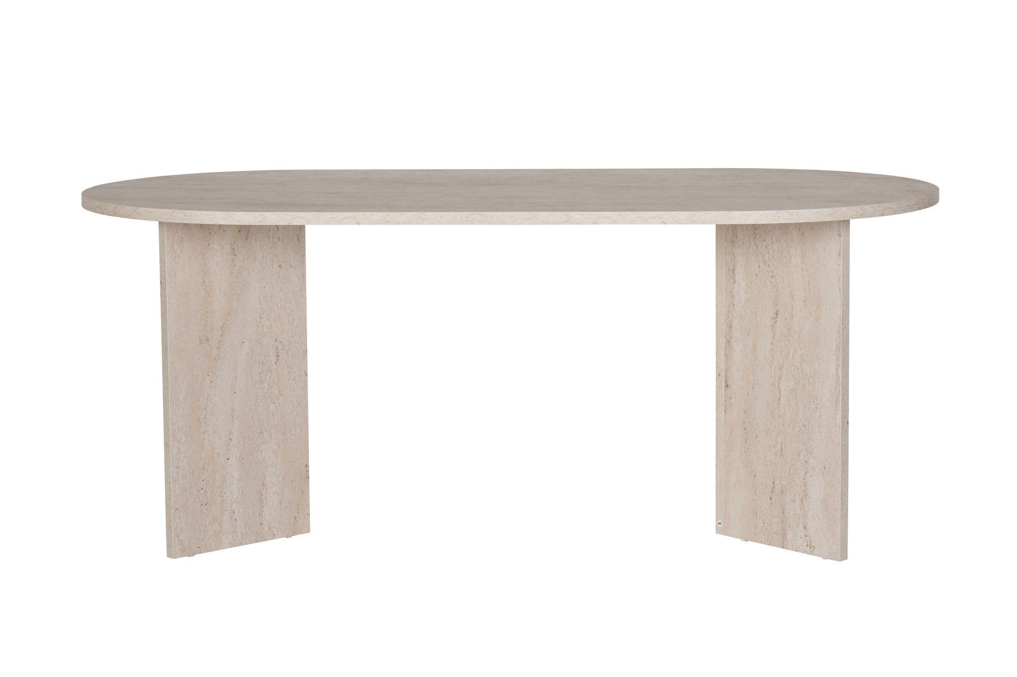 Eleganter Esstisch, Travertine-Farbe, 180 x 75 x 89,5 cm | 100% melaminbeschichtete Spanplatte, 25 mm Stärke | perfekt für Moderne Essbereiche