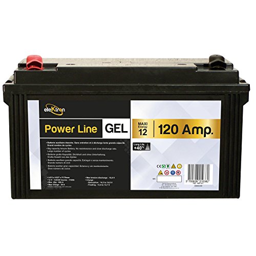 Batería auxiliar Power Line AGM de 120 amperios para furgonetas y caravanas