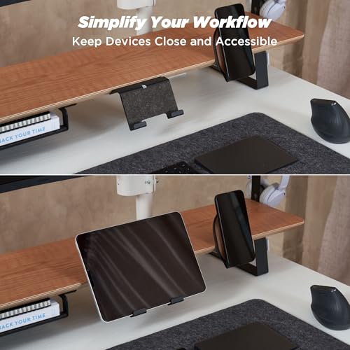 Image of ULTRARM Moodular Tablet Stand Add-On for Slide Rails, Do Not Use Alone | Accessory Only, Fits Tablets & Smart Devices, Hands-Free Viewing, Stable & Sturdy Steel, Felt Padding, Black, MSA-TS