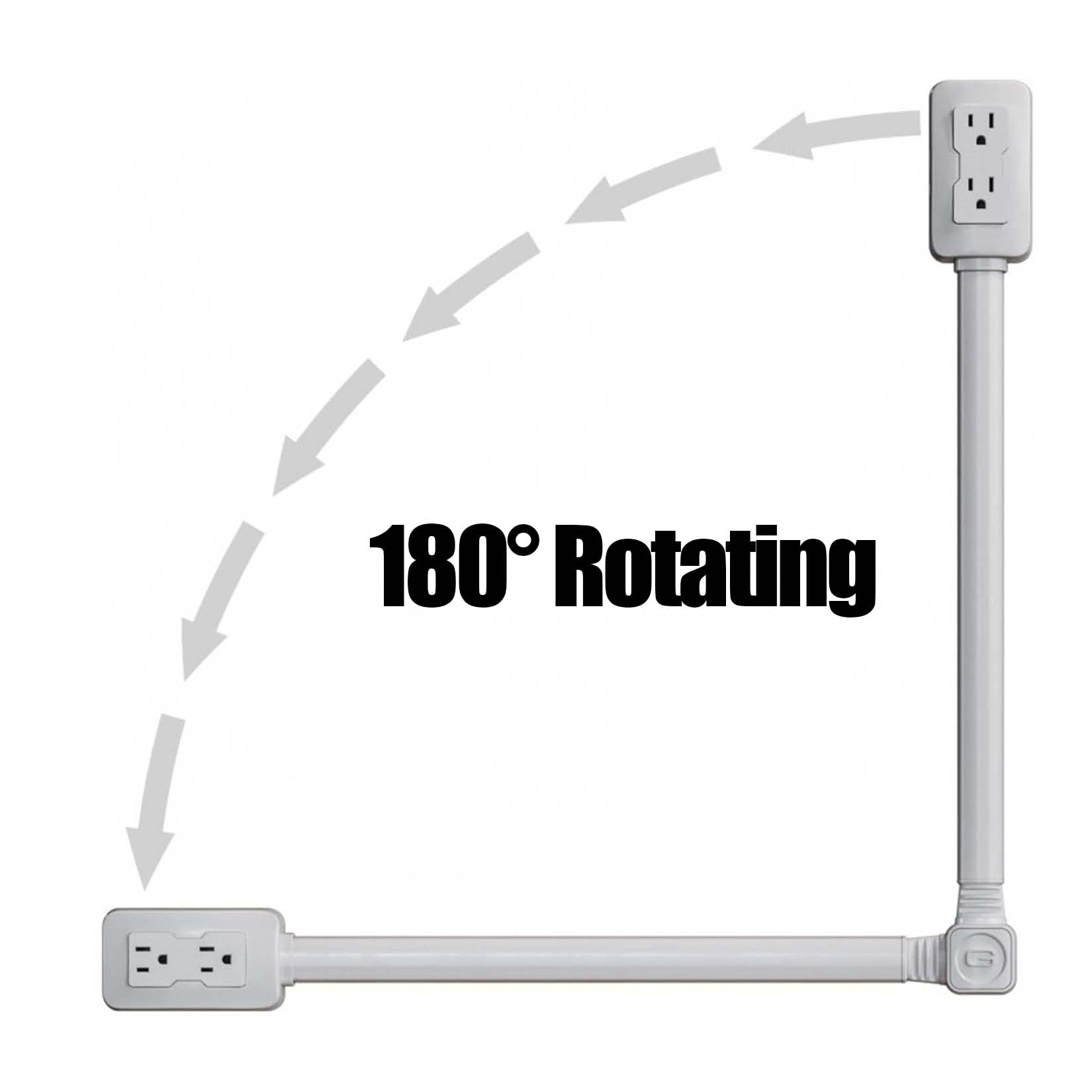 180° Swivel Outlet Extender With USB-A & USB-C – Rotating Power Strip For Behind Furniture, Space-Saving, Surge Protected - View #8