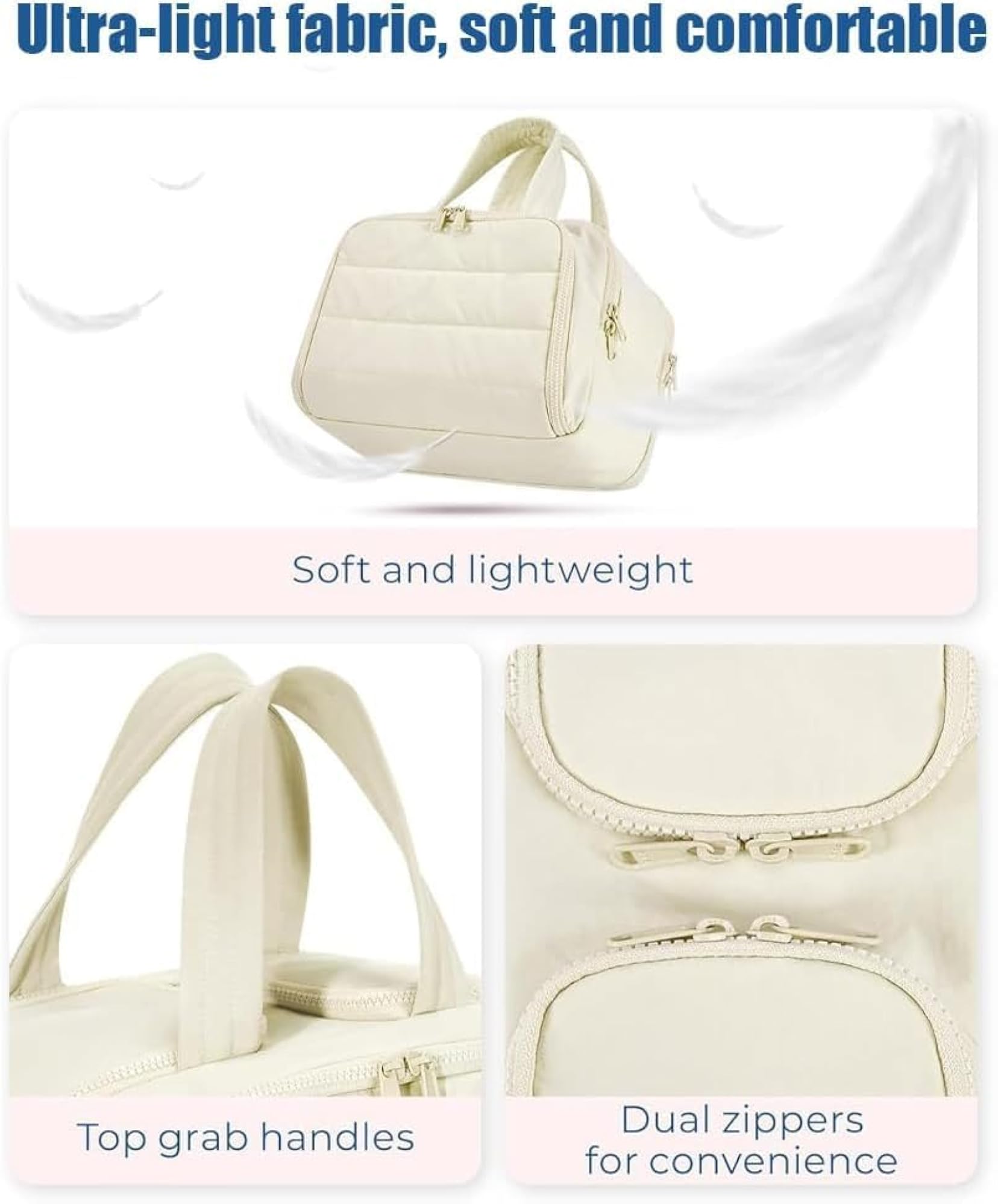 Lightweight Large Wide-Open Toiletry Bag for Women