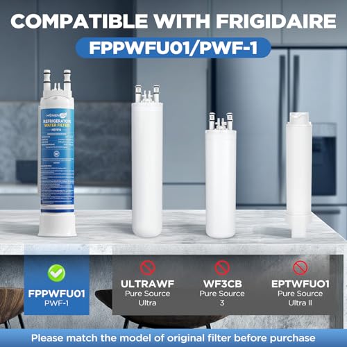 FPPWFU01 Water Filter Replacement For Frigidaire PurePour FPPWFU01 PWF-1, Electrolux EPPWFU01 Water Filter (3 Pack)