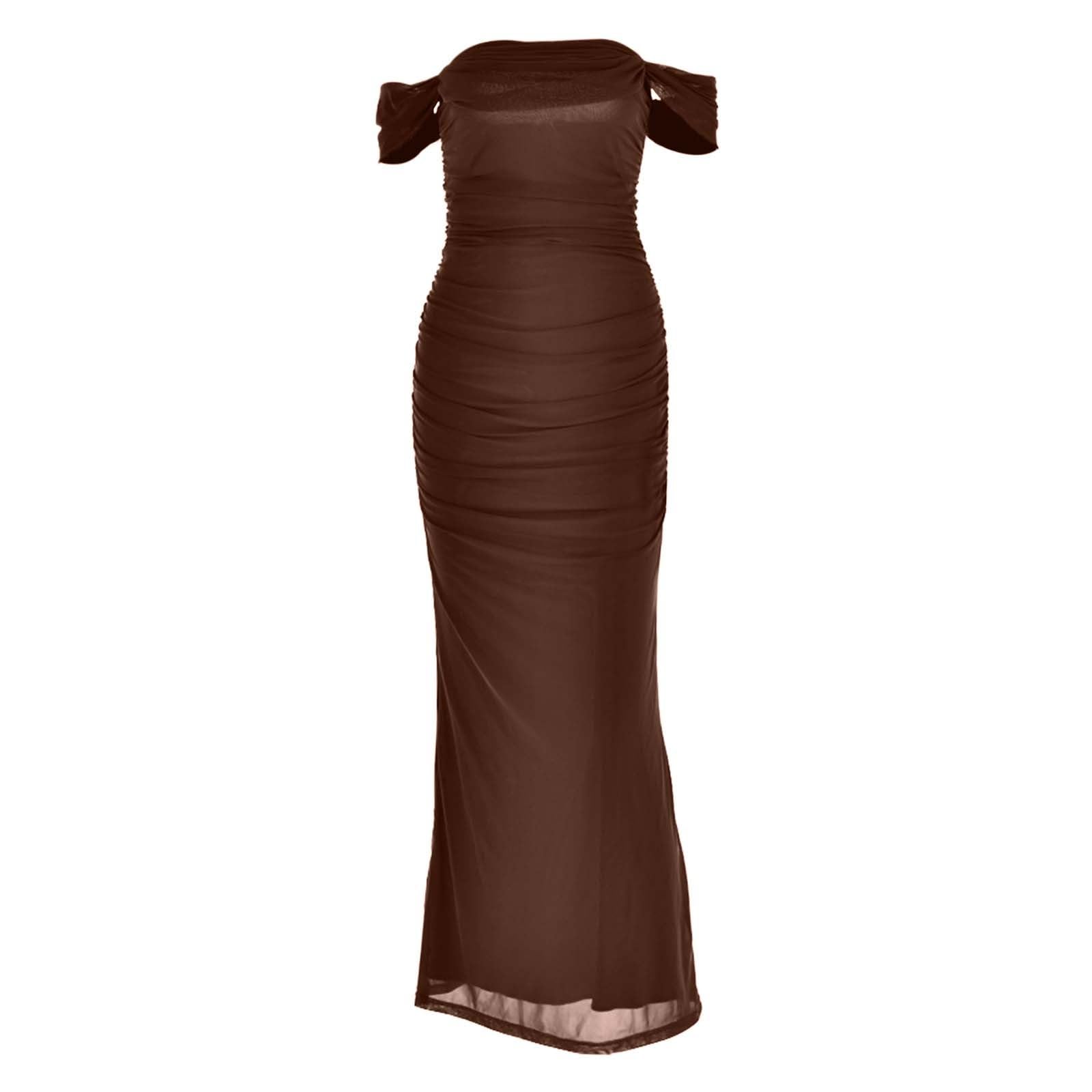 Damen Freizeitkleid Elegantes Figurbetontes Midikleid EIN Schulter Rückenfrei Party Sommer Frühling Büro Abendkleid Vielseitig Bequem