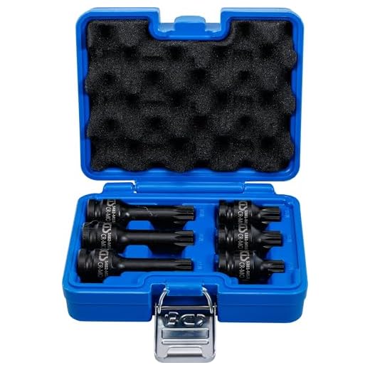 BGS 5380 | Kraft-Bit-Einsatz-Satz | 6-tlg. | 12,5 mm (1/2") | Innenvielzahn (für XZN) M14 - M18 | Biteinsätze | für Hand- und Schlagschrauber | CR-MO Stahl