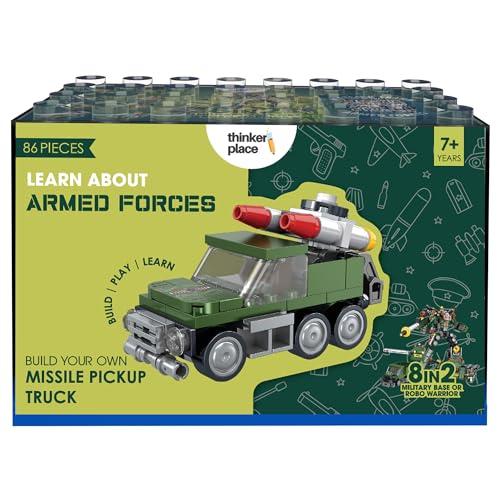 Image of STEM Armored Vehicle Building Blocks Set (86 Pcs) | DIY Missile Pickup Truck Toy for Kids 7+ Years (Boys & Girls) | Educational Construction | Creativity & Action Play Toy