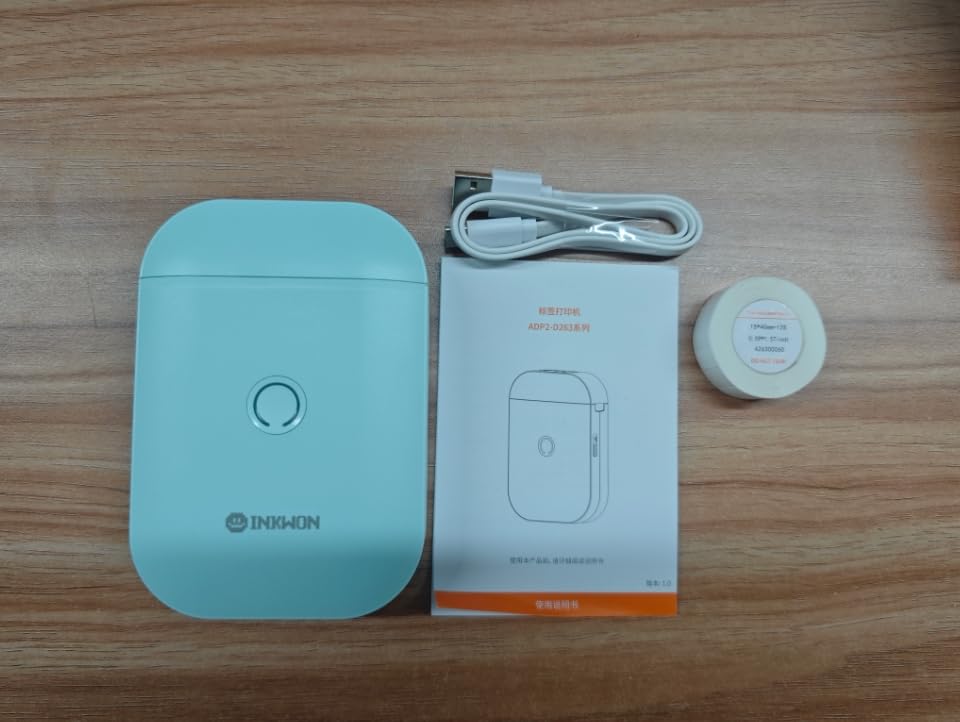 InkWon D11S Bluetooth対応 多機能 携帯型ラベルプリンター ラベルシール3巻付属 Android/iOS対応 (ブルー)