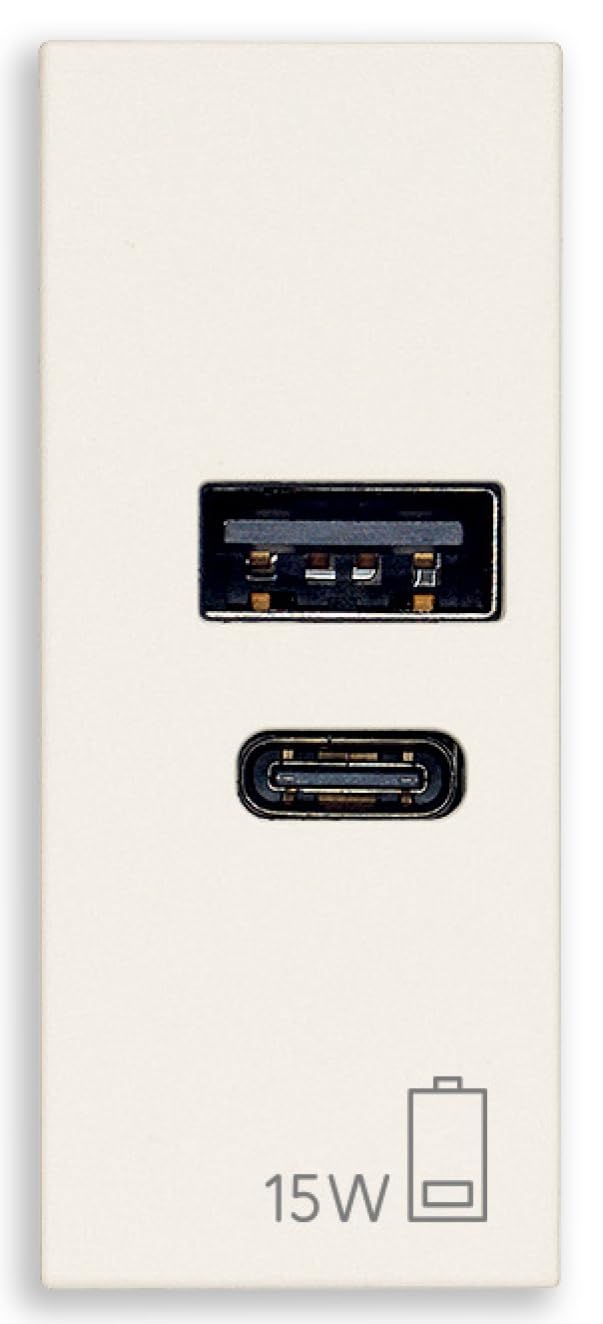 Vimar PRESA USB LINEA A+C 15W 3A 5V BIANCO 1 MODULO