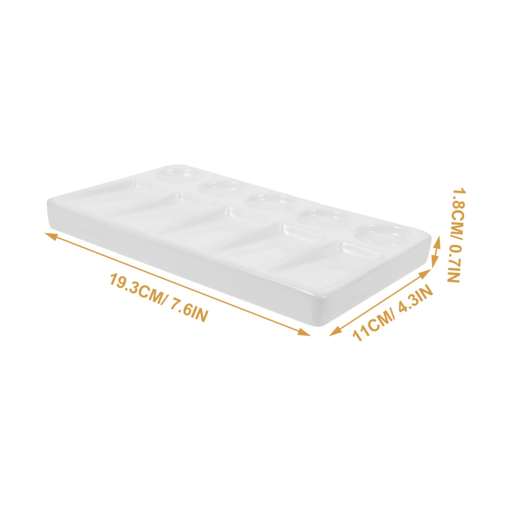 NUOBESTY Palette de Peinture Rectangulaire en Plastique Blanc 5 Compartiments pour Artistes Voyage Aquarelle Gouache Loisirs Créatifs Peinture Fine