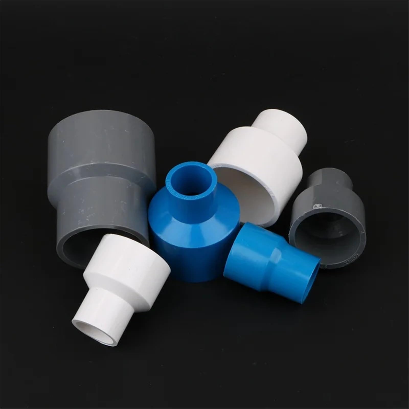 2 conectores reductores rectos de PVC de 50 mm a 40 mm, adaptadores de tubería de agua para pecera, jardín, accesorios de riego, junta de tubo (blanco)
