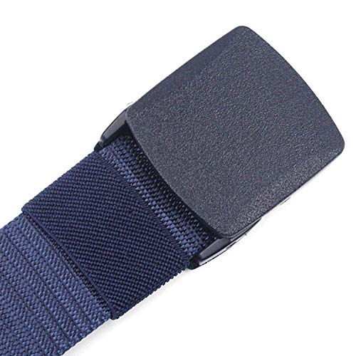 Image of Tactical Nylon Web Belt, Black, Lightweight Plastic Buckle, No-Snag Design, Airport-Friendly, 120cm