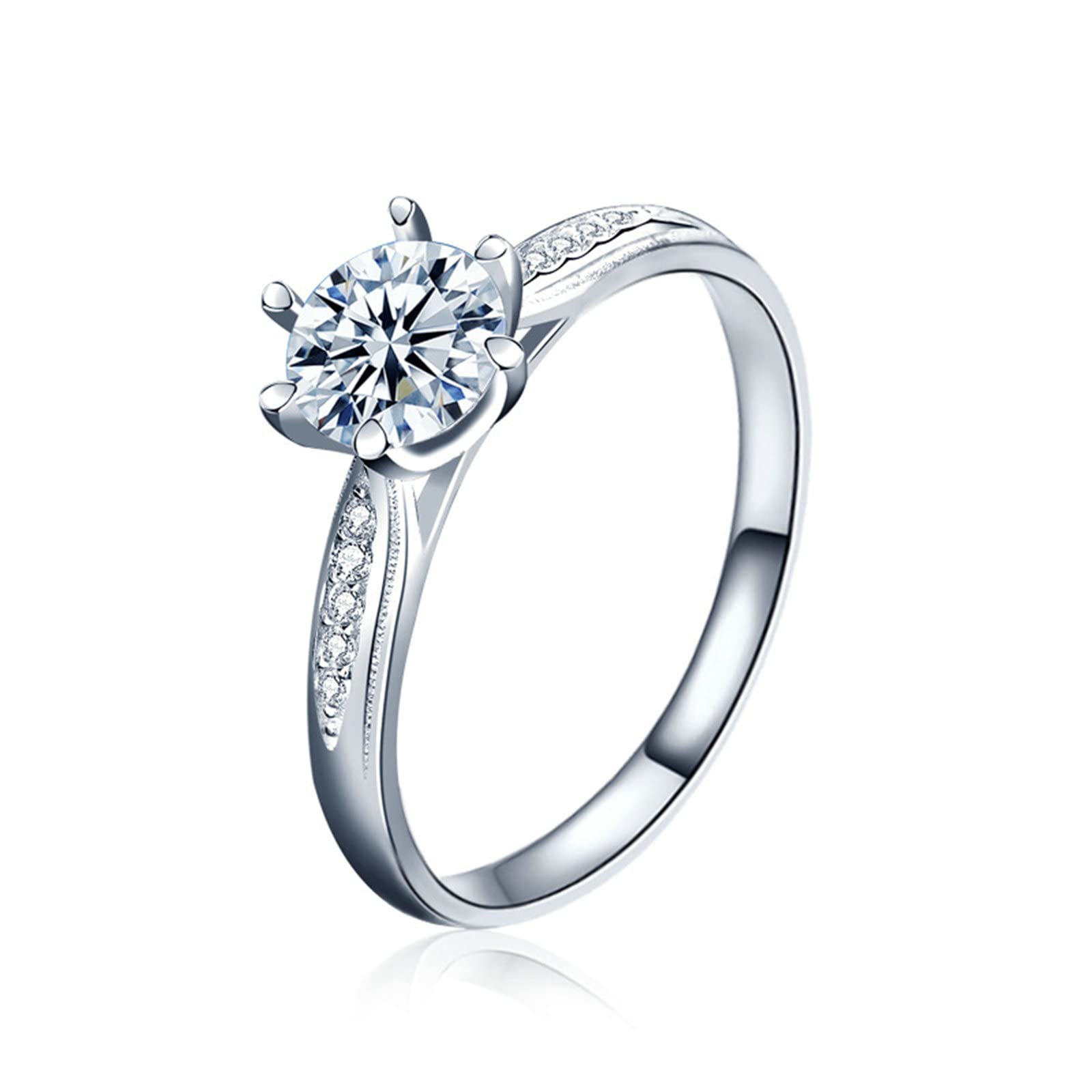 Bague moissanite 1ct en argent massif éclat intemporel - 5