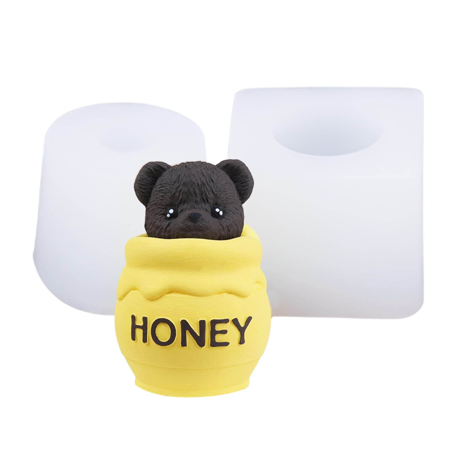 Moule à Bougie Silicone Ours 3D - 3 Tailles (petit/moyen/grand), Pour Résine, Savon, Cire, DIY Déco Maison