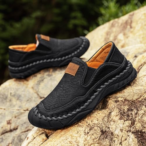Men's Handmade Leather Orthopedic Outdoor Loafers, Casual Slip on Business, Breathable Casual Men's Leather Shoes4