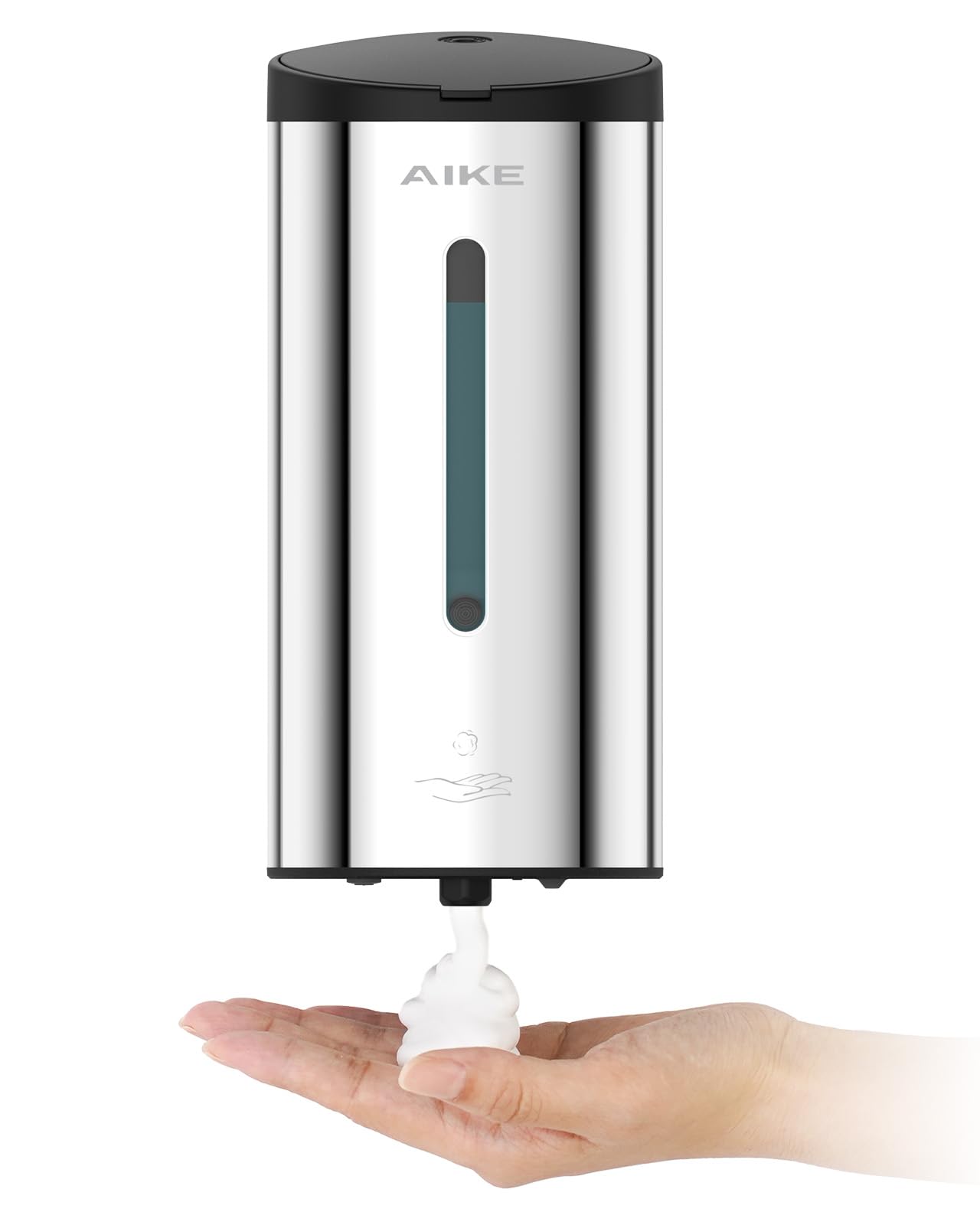 AIKE FoamCore Foam Soap Dispenser Automatic, Wall Mounted for Commercial, 750ML Stainless Steel for Foaming Hand Soap (Polished)