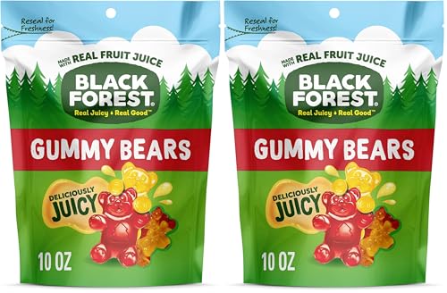 Black Forest Gummy, Bears, Fruit Flavor, Deliciously Juicy, Made with Real Fruit Juice, 10 oz (Pack of 2)