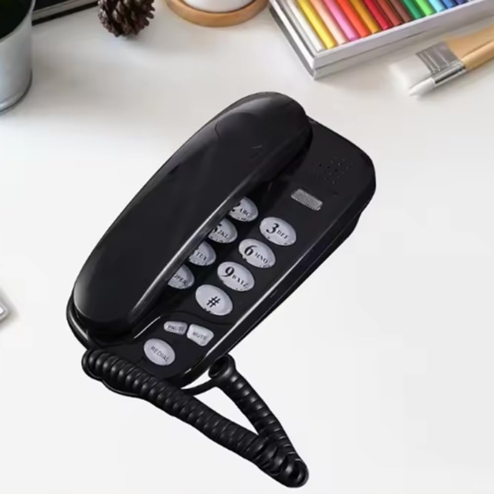 Teléfono Fijo con Cable y Teclas Grandes -580, Luz de Llamada, Remarcación y Pausa. Compatible con Montaje en Pared o Escritorio. — view 6