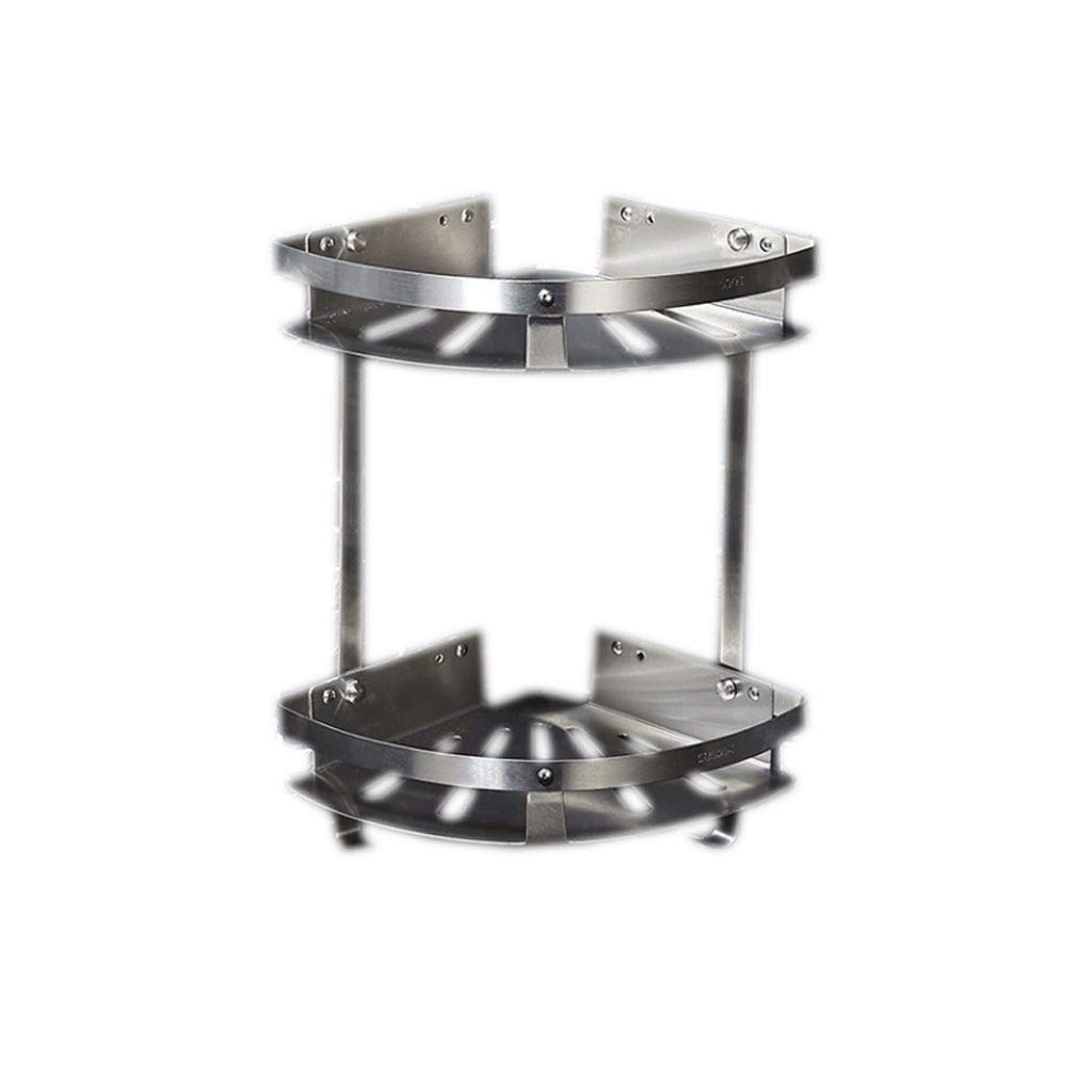 Generic Nologo Bathroom Corner Shelf Drill-Free Bathtub Shower Shelf Aluminum Shower Caddy Adhesive Kitchen Storage Basket - 2