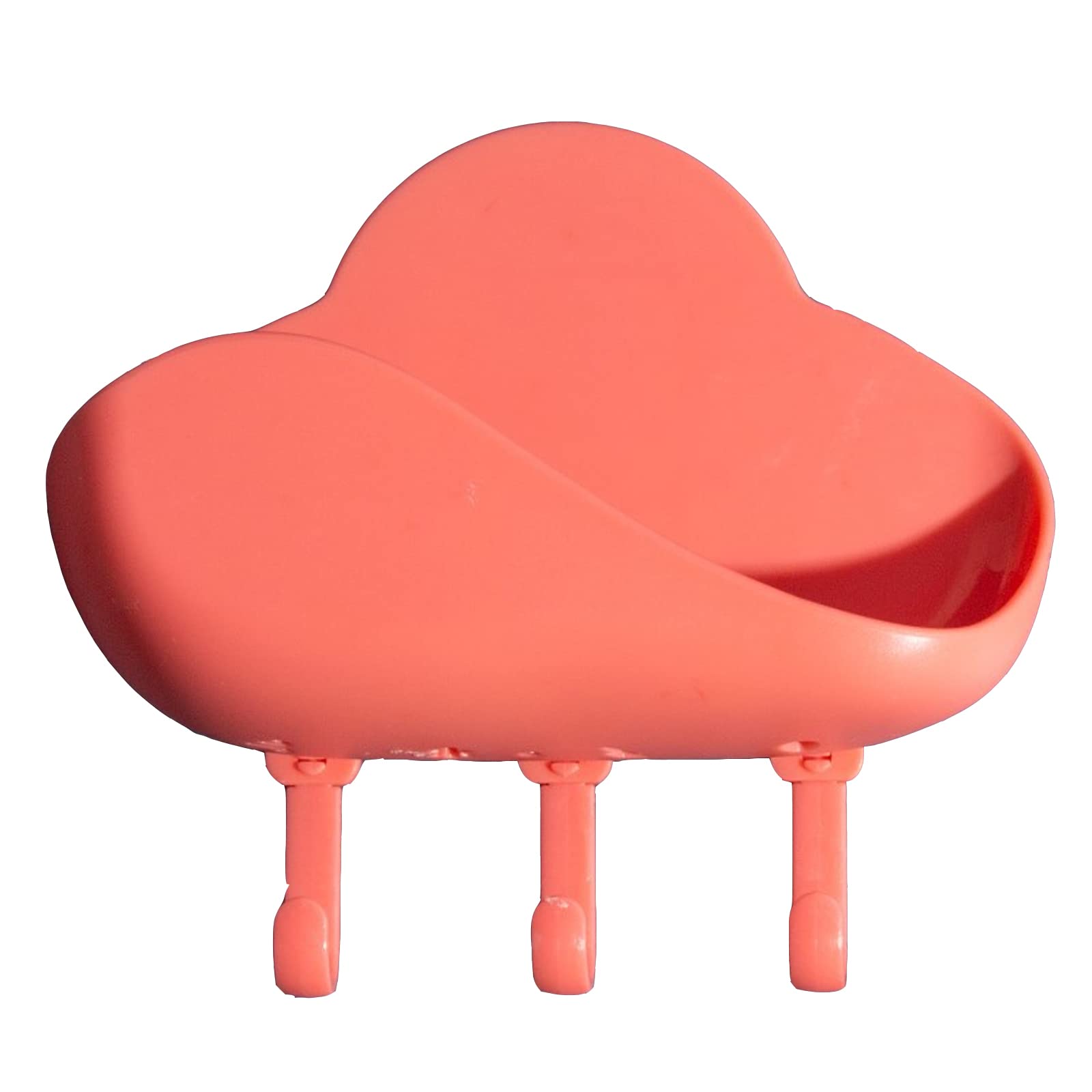 1 Pcs Cloud Soap Rack Free Perforated Cloud Hook Shower Storage Organizer Bathroom Shower Soap Box Dish Storage Suction Cup Corner Rack (Orange)