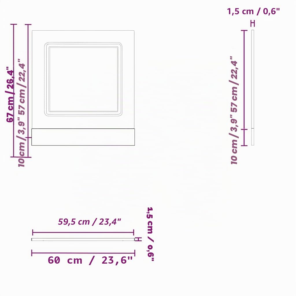 vidaXL Geschirrspülerblende Kalmar Weiß 60x1,5x57 cm Holzwerkstoff, Geschirrspüler Frontblende, Geschirrspüler-Verkleidung, Geschirrspülerfront
