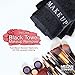 The Little Black Towel Makeup Remover Cloth - Luxury Washcloths for Gentle Face Wash, Removing Eye Liner, Mascara, plus Foundation Eraser. Bleach Resistant, Soft Jacquard Lettering, Pack of 4