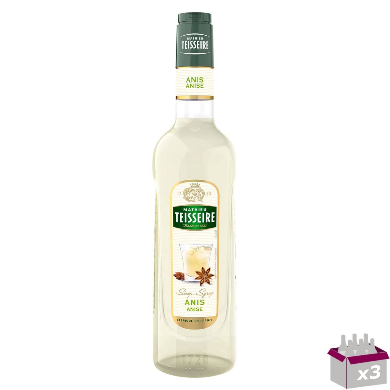 Lot de 3 - TEISSEIRE - Sirop Anis - 70cL
