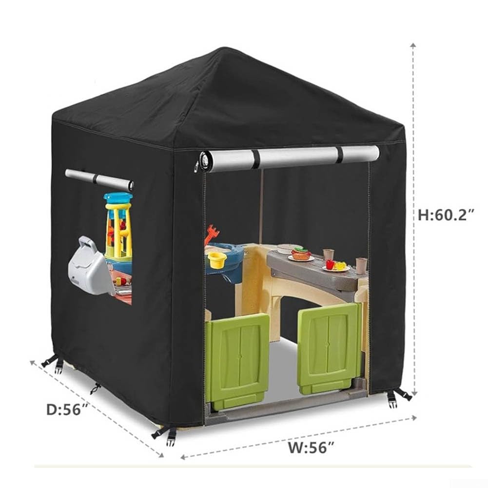 Casetta per bambini in legno schermatura, resistente, resistente alle intemperie, in materiale Oxford 420D (A)