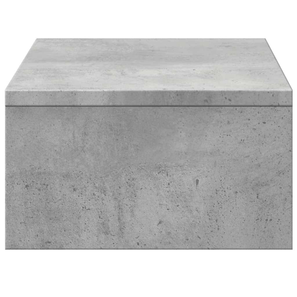 Monitorständer mit Schubladen Betongrau aus Holzwerkstoff 50 x 27 x 15 cm, 2 Schubladen, 25 kg Tragkraft, Monitoraufsatz für Schreibtisch, Arbeitsplatz und Homeoffice, Ordnung und Ergonomie
